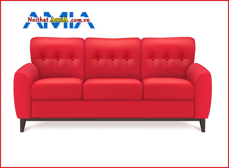 Hình ảnh ghế sofa màu đỏ 3 chỗ đẹp hiện đại