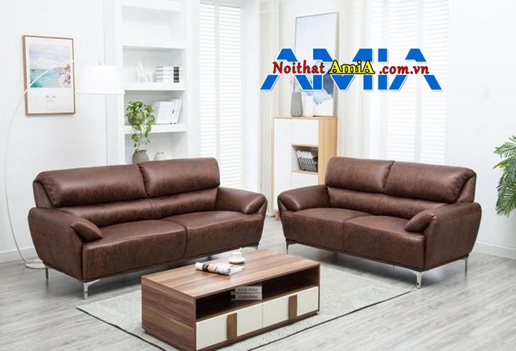 Hình ảnh mẫu ghế sofa màu nâu cho trưởng phòng nam giới