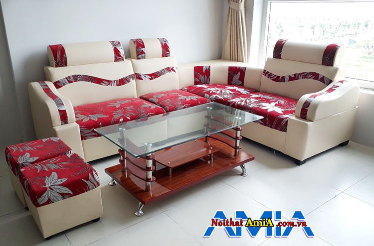 Sofa nỉ kết hợp da giá rẻ kê văn phòng