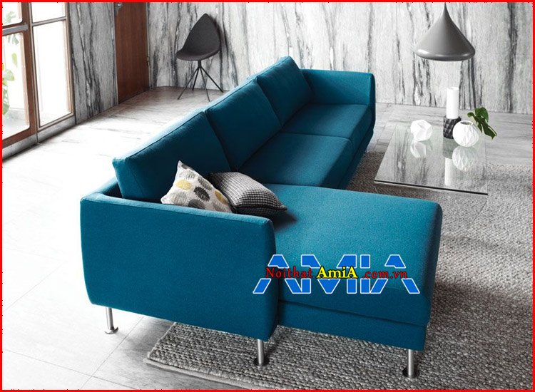 Hình ảnh ghế sofa vải nỉ xanh nước biển đẹp