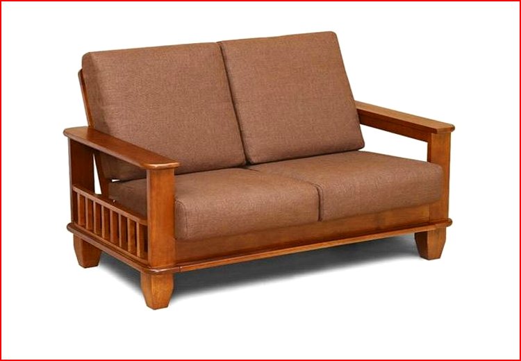 Hình ảnh ghế sofa gỗ 2 chỗ ngồi thiết kế nệm mềm êm