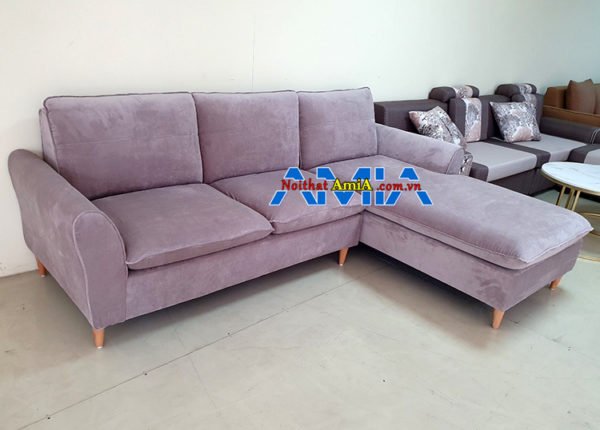 ghế sofa nỉ đẹp chữ L SFN266 thực tế