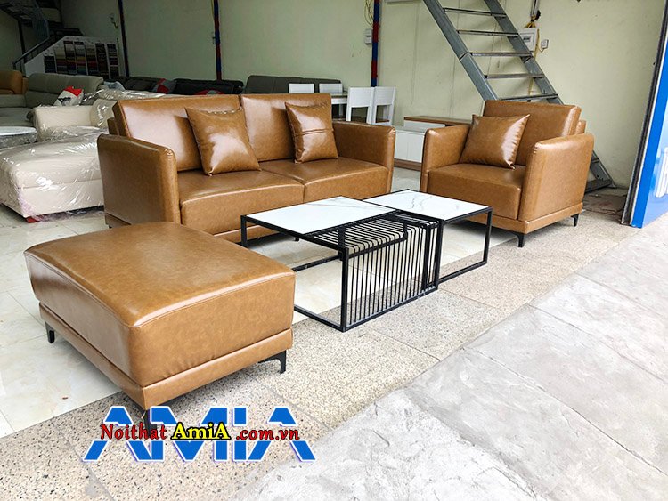 Hình ảnh thực tế bộ sofa văng da