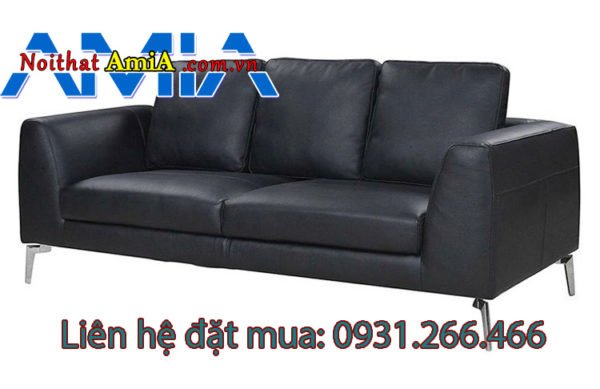 Sofa văng da màu đen đẹp AmiA SFD1910687