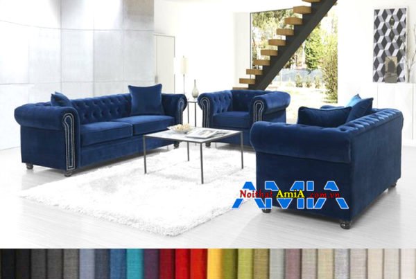 Hình ảnh Bộ ghế sofa nỉ cao cấp tân cổ điển đẹp