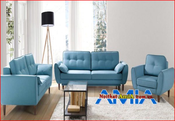 Hình ảnh bộ sofa phòng khách đẹp màu xanh ngọc Lam SFN199218