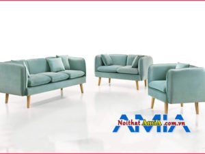 Hình ảnh Bộ sofa phòng khách đẹp xanh ngọc bích hiện đại