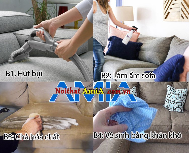 Các bước vệ sinh cơ bản ghế sofa nỉ tại nhà