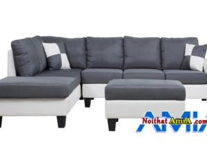 Hình ảnh ghế sofa bọc nỉ màu đen trắng kết hợp AmiA SFN1910779