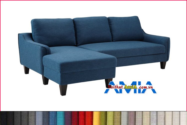 Mẫu ghế sofa chữ L kích thước nhỏ xanh dương