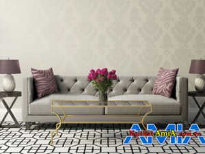 Hình ảnh ghế sofa đẹp thiết kế dạng văng 2 chỗ ngồi màu xám