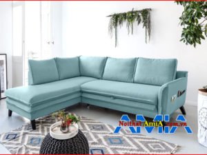 Hình ảnh ghế sofa góc màu xanh ngọc bích đẹp 199222