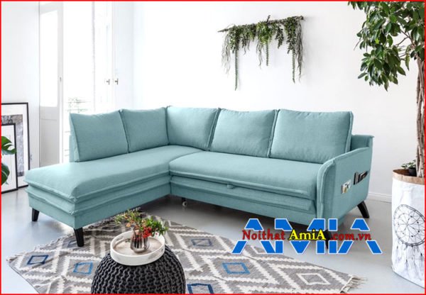 Hình ảnh ghế sofa góc màu xanh ngọc bích đẹp 199222