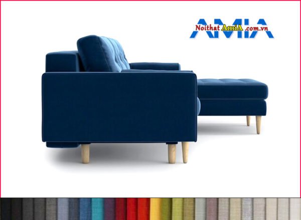 Hình ảnh ghế sofa nỉ chữ L đẹp xanh dương