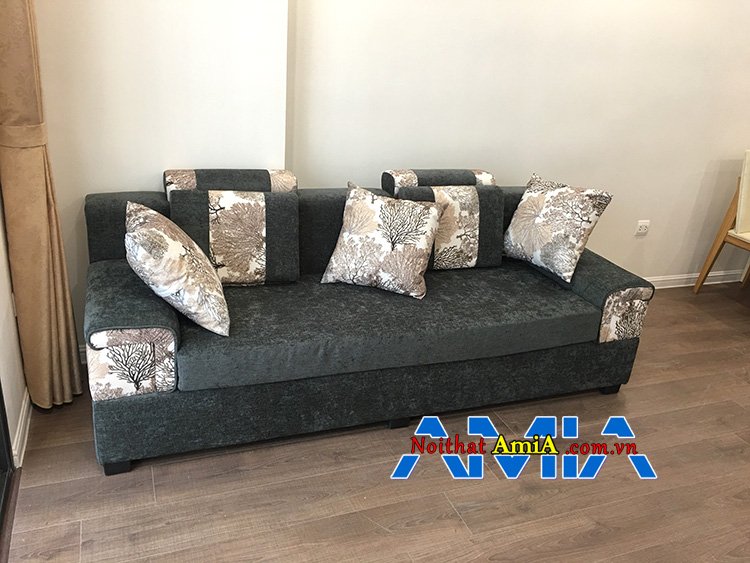 Hình ảnh ghế sofa nỉ giá rẻ màu xám lông chuột dạng văng