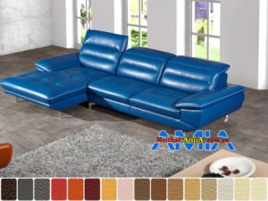 sofa phòng khách hiện đại màu xanh dương