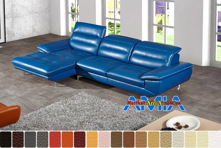 sofa phòng khách hiện đại màu xanh dương