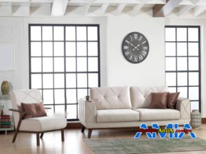 Mẫu ghế sofa văng ghép bộ màu trắng kê phòng khách đẹp