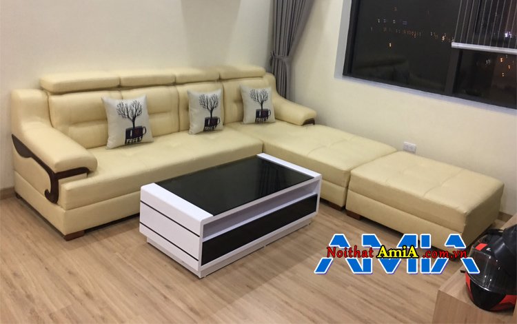 Mẫu ghế sofa phòng khách chung cư rộng dạng góc chữ L AmiA SFD268