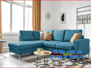 Hình ảnh sofa góc phòng khách màu xanh ngọc đẹp 199221