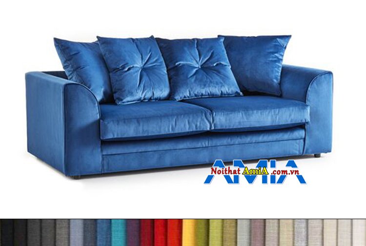 Mẫu sofa màu xanh dương phòng khách nhỏ đẹp