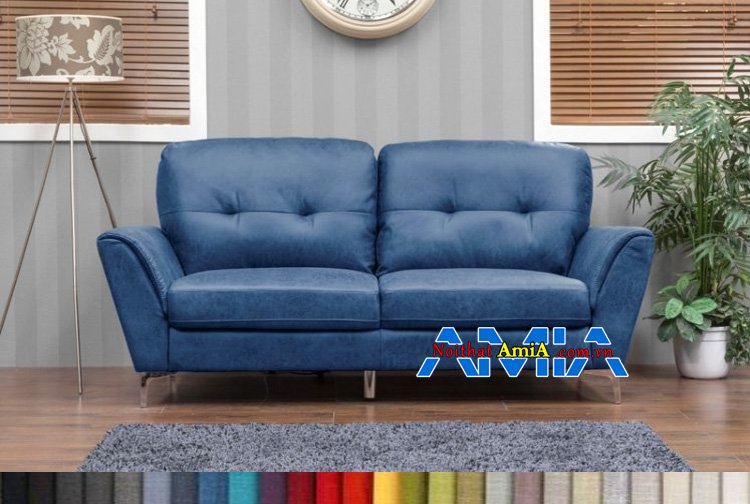 Mẫu ghế sofa nhỏ gọn giá rẻ màu xanh dương AmiA SFN199235