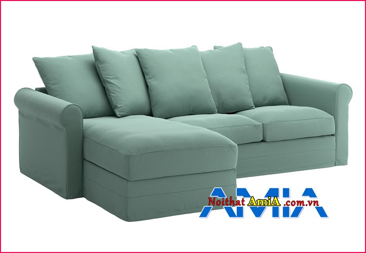 Mẫu sofa phòng khách xanh ngọc chữ L đẹp