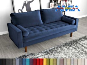 Mẫu ghế sofa băng 2 chỗ nhỏ gọn xanh dương đẹp