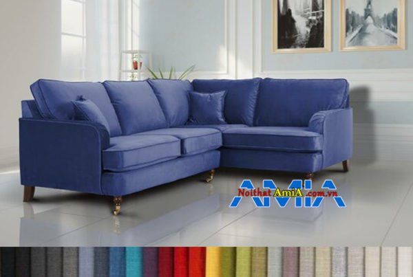 Mẫu ghế sofa góc nỉ đẹp cho phòng khách AmiA SFN199241