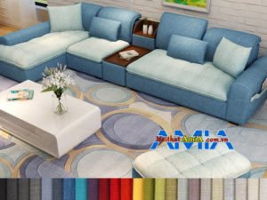 sofa phòng khách hiện đại chất liệu nỉ AmiA SFN199256