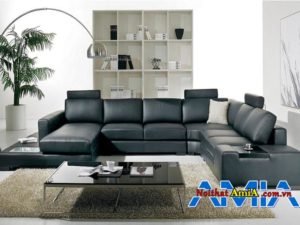 Hinh anh ghe sofa goc mau den AmiA SFD20012017