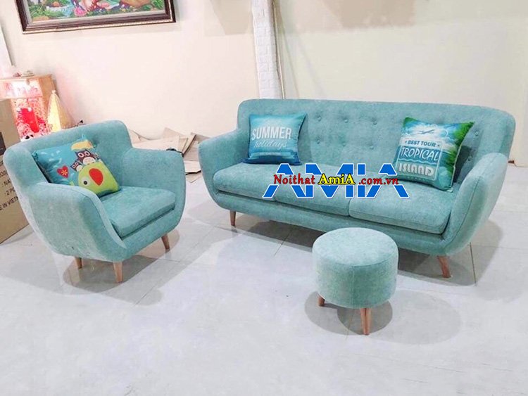 Sofa bộ nỉ hiện đại giá rẻ cho vợ chồng trẻ mới cưới