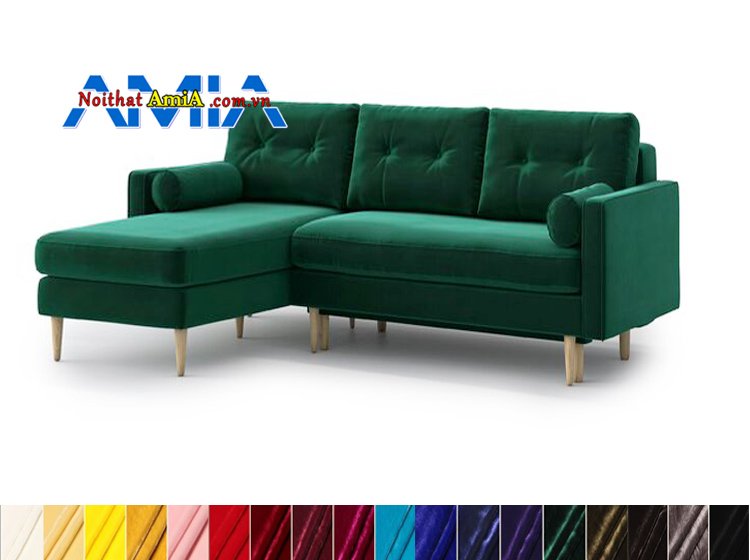 sofa chữ L vải nhung đẹp