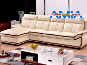 sofa da cho phòng khách chung cư viền đen mã SFD199268