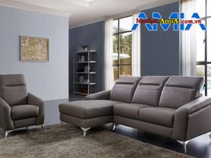 Ghế sofa da chữ L gam màu trung tính 199290