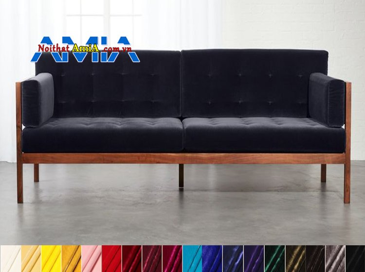 sofa gỗ nệm nhung êm ái bền đẹp