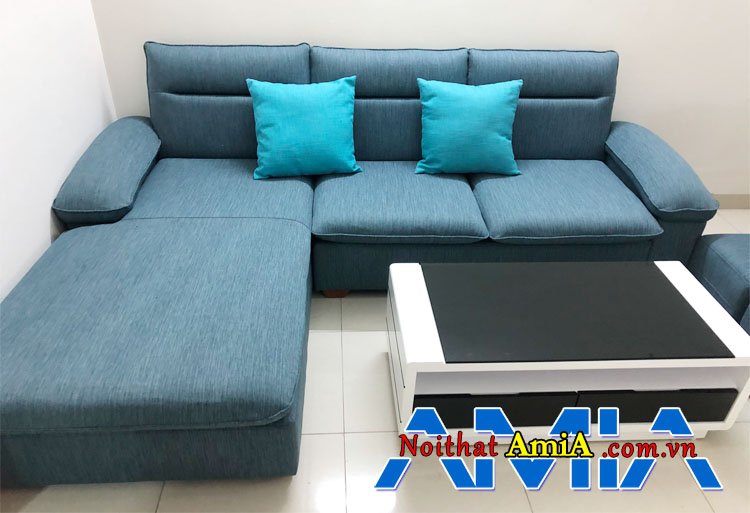 Hinh anh mau sofa goc mau xanh duong ban chay tai ha noi AmiA SFN264