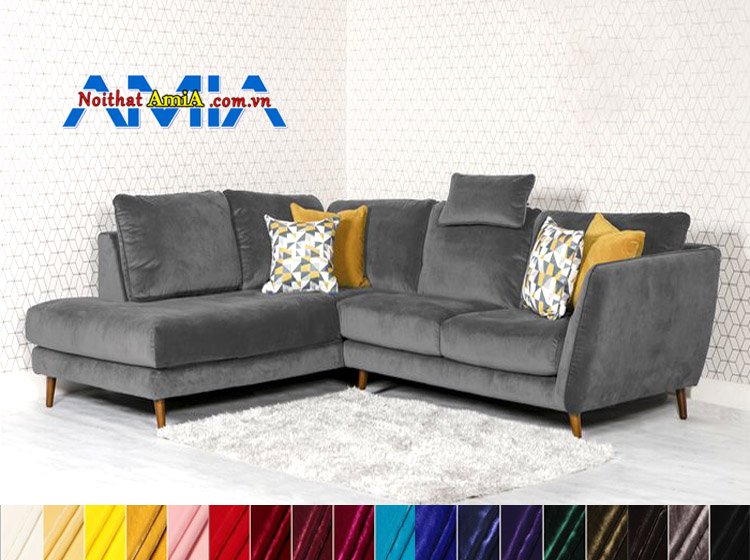 sofa nhung hiện đại đẹp phòng khách