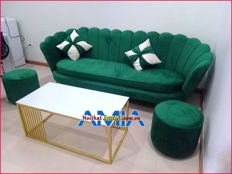 Hình ảnh Mẫu ghế sofa nỉ nhung tân cổ điển đẹp