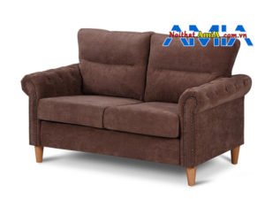 sofa quán Cafe nhỏ gọn màu nâu đậm