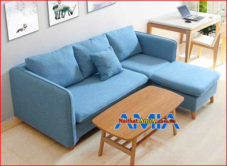 sofa vải bố hiện đại giá rẻ xanh dương