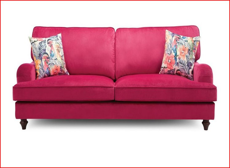 sofa vải bố nhung màu đỏ đẹp