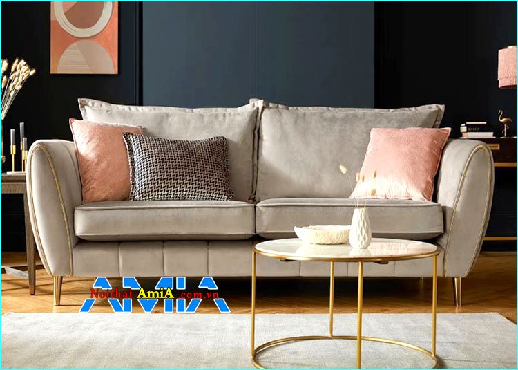 sofa vải nỉ đẹp dạng văng hiện đại