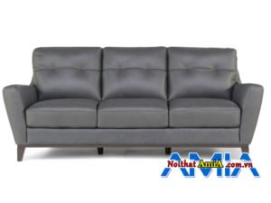 Hinh anh thuc te mau sofa vang boc da mau den AmiA SFD13012010