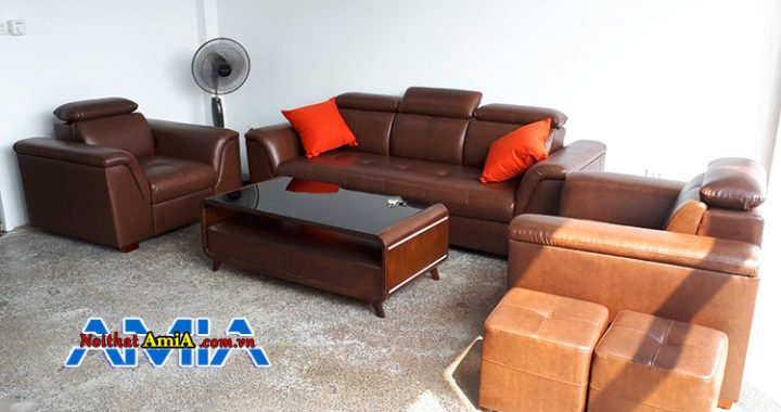 bộ bàn ghế sofa giả da giá rẻ văn phòng