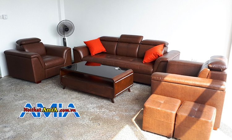 bộ bàn ghế sofa giả da giá rẻ văn phòng