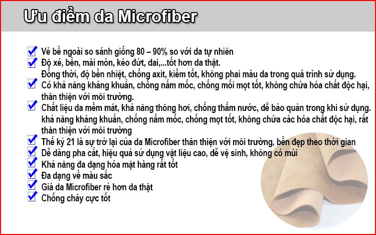 Chất liệu da Microfiber có tốt không?