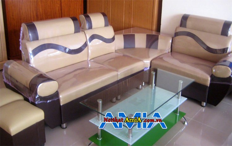 Mẫu ghế sofa bằng da giá rẻ kích thước nhỏ gọn