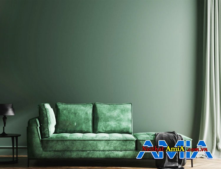 Mẫu sofa giường màu xanh rêu trẻ trung