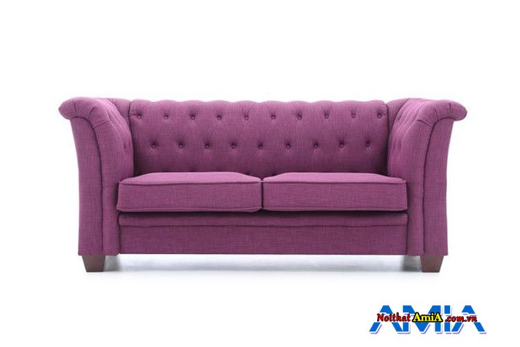 Mẫu ghế sofa đẹp màu tím được may rút khuy hiện đại